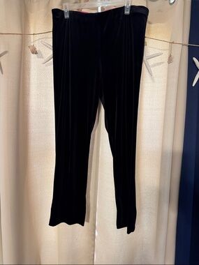 Black Velvet Straight-Leg Pants